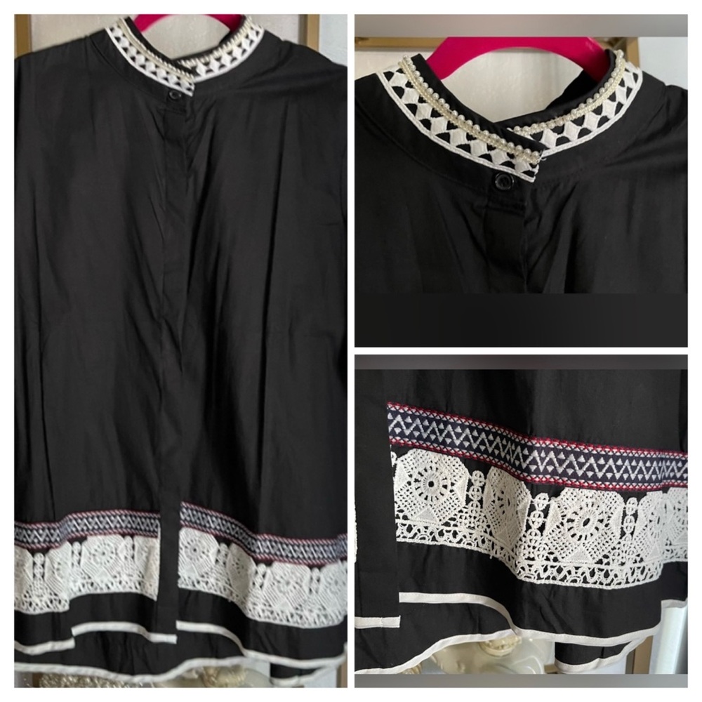 Black Elegant Embellished Linen Jacket | New | 16 | Couer de Vogue